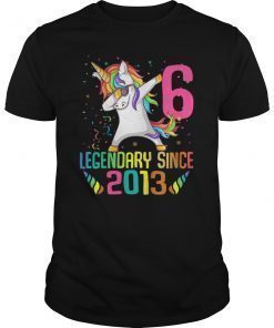 Kids 6 Years Old 6th Birthday Unicorn Dabbing Tee Shirt Girl Party