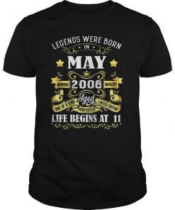 Legends Were Born In May 2008 11th Birthday Gift Shirt