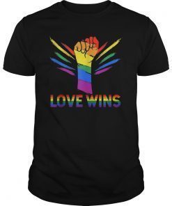 Love Wins Raised Fist Shirt LGBT Gay Pride Awareness Month T-Shirt