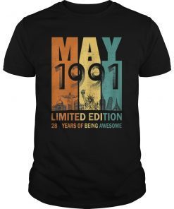 May 1991 T Shirt 28 Year Old Shirt 1991 Birthday Gift
