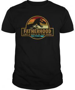Men Fatherhood Like A Walk In The Park Vintage Sunset Dad T-Shirt