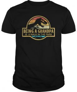 Mens Being A Grandpa Is A Walk In The Park Shirt Dada Papa Father T-Shirt