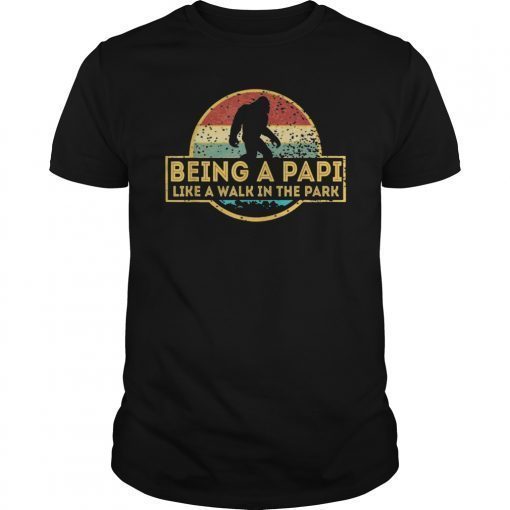 Mens Being A Papi Is A Walk In The Park T-Shirt Papi Retro