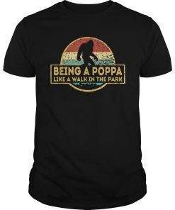 Mens Being A Poppa Is A Walk In The Park T-Shirt Pappy Retro