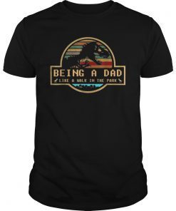 Mens Mens Being A Dad Is A Walk In The Park T-Shirt Dad Retro Sun Shirt
