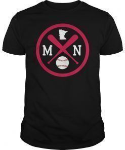 Minnesota Baseball Bats Classic State Outline T-Shirt
