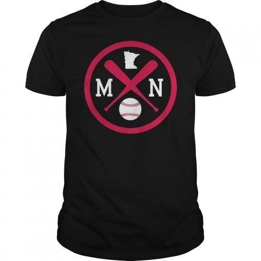 Minnesota Baseball Bats Classic State Outline T-Shirt