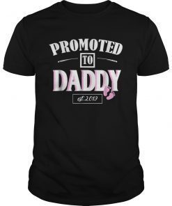 Promoted To Daddy Est 2019 T-Shirt New Dad Gift