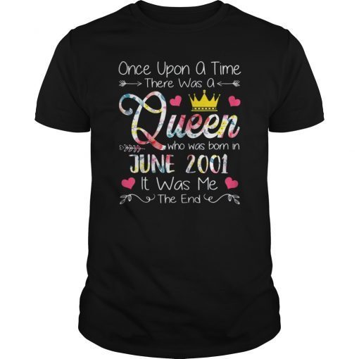Queen June 2001 Women 18th Birthday Girls Gifts T-Shirt