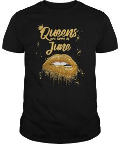 Queens Are Born In June Birthday T-Shirt for Black Women
