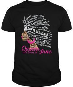 Queens Are Born in June - Afro Word Art Natural Hair Tee