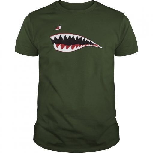 Shark Nose Art T-Shirt WWII Military Plane