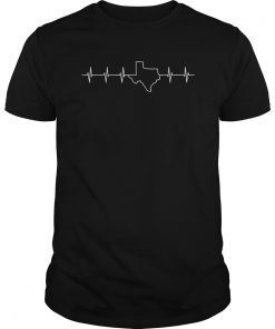 Texas Heartbeat Longhorn State Outline Shirt Gift For Texan T-Shirt
