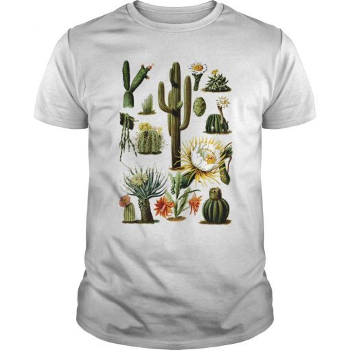 Vintage 70s Boho Botany Botanical Cactus Succulent Plant Tee