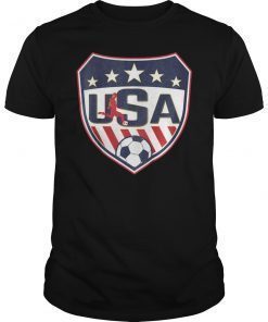 Vintage Soccer Shirt USA Shield Soccer Player Silhouette