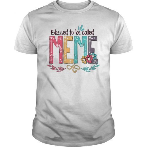 Womens Blessed to be called MeMe Colorful gifts-Grandma tee