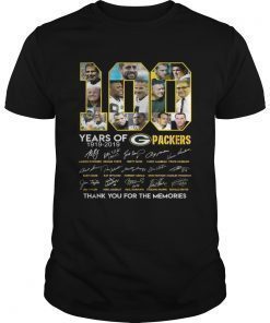 100 years of Green Bay Packers thank you for the memories signature shirt