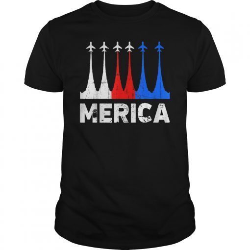 4th of July Red White Blue Air Force Flyover Merica T-Shirt T-Shirt