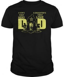 A son's first hero and A daughter's first love New York Giants team Gift Tee Shirt