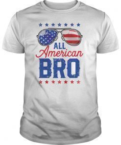 All American Bro 4th of July Men Family Matching Sunglasses Tee Shirt