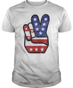 American Flag Peace Sign Hand, Fourth 4th of July, USA Memorial Day svg T-Shirt