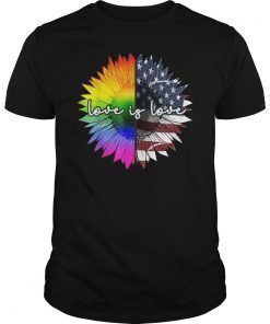 American flag Love is love t-shirt love daisy LGBT t-shirt