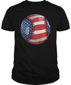 Baseball 4th of July Shirt American Flag Gift Men Women Kids T-Shirt