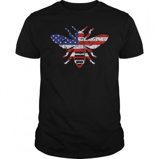 Beekeeper 4th of July American USA Flag Patriotic T-Shirt