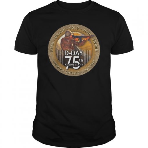 D-Day 75th Anniversary T Shirt Paratrooper Soldier Tee