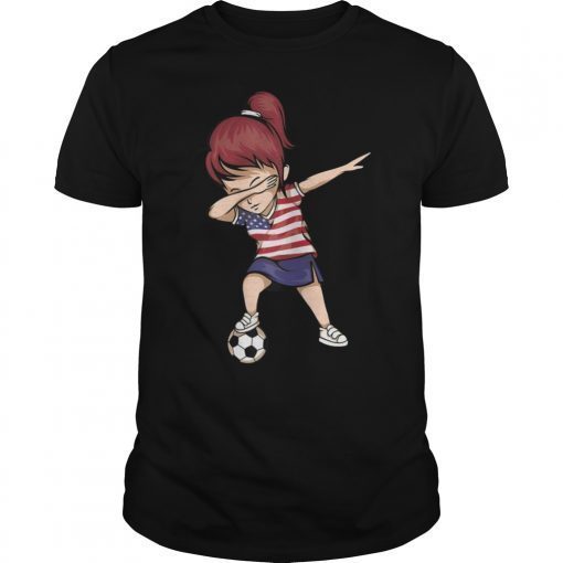 Dabbing Soccer Girl United States Jersey Shirt USA Football