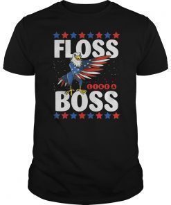 Floss Like A Boss Flossing Eagle Firework 4th Of July Shirt
