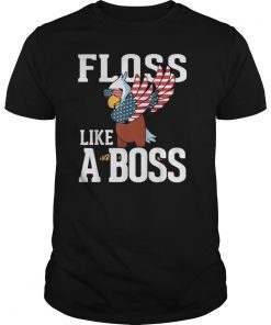 Floss Like a Boss Shirt 4th of July Red White And Blue Tee