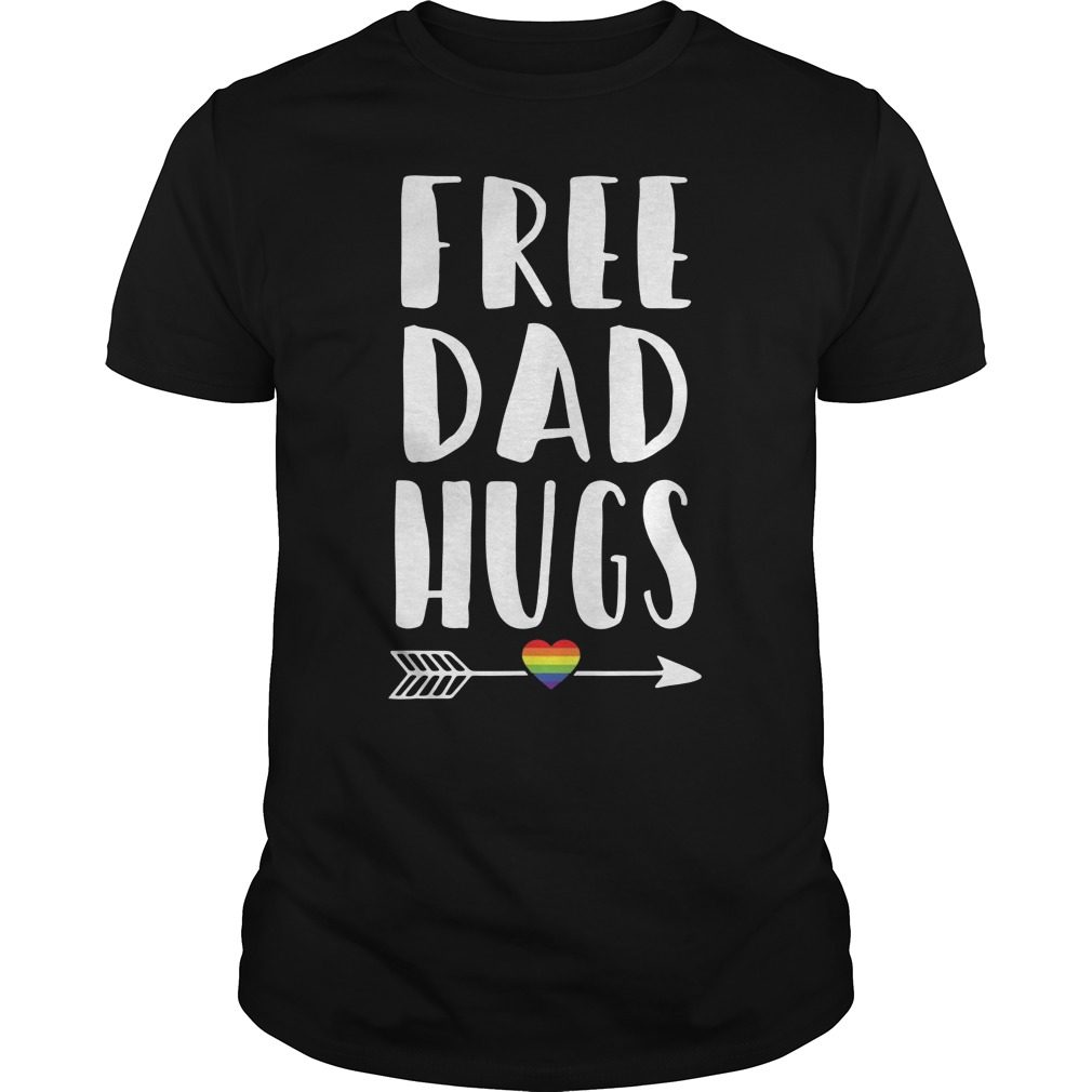 Free Dad Hugs Cute Dad Lgbt Gay Pride Rainbow Tshirt Hoodie Tank Top Quotes
