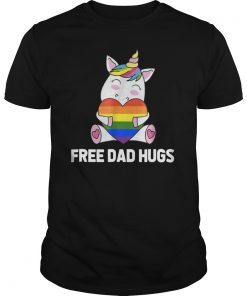 Free Dad Hugs Rainbow Heart T-shirt