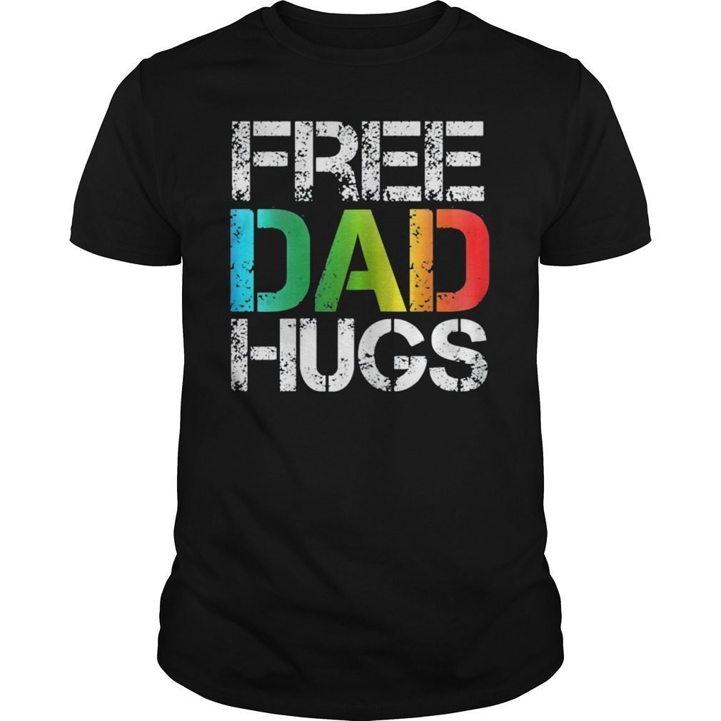 Free Dad Hugs T Shirt Dad Lgbt Gay Pride Rainbow Fathers Day T