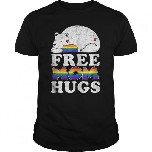 Free Mom Hugs Tshirt T-shirt Women LGBT Pride Mama-Bear