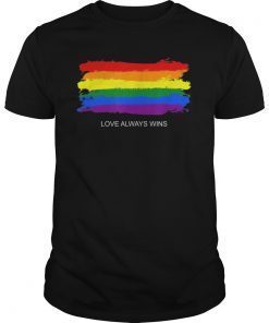 Gay Pride Rainbow Equality Love Wins Retro Stripe Tshirt T-Shirt