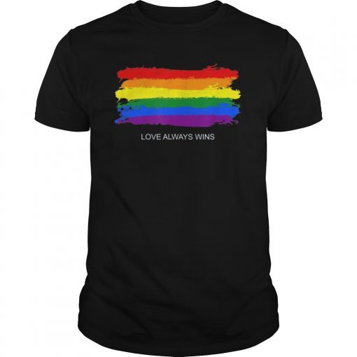Gay Pride Rainbow Equality Love Wins Retro Stripe Tshirt T-Shirt