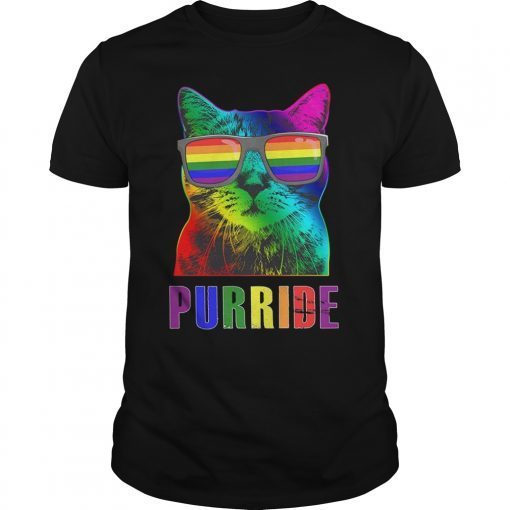 Gay Pride Shirts for Women Men LGBT Cat Gift Purride Shirt