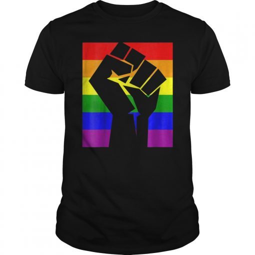 Gay Pride T-Shirt Resist Fist Rainbow Flag LGBTQ Shirt