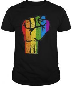 Gay Pride TShirt Resist Fist Rainbow Flag LGBTQ Shirt T-Shirt