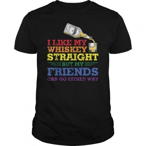 Gay Queer Lesbian Pride TShirt Whiskey Straight Joke