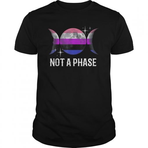 Genderfluid Pride Shirt Not a Phase Moon Gender Fluid Gifts T-Shirt