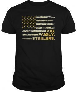 God Family Steelers Pro Us Flag Shirt Father's Day Dad gift T-Shirt