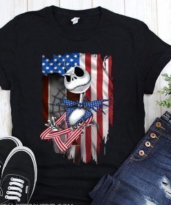 Jack skellington american flag independence day shirt