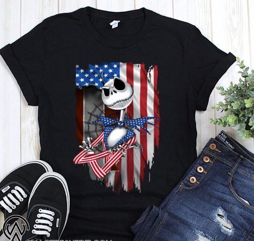 Jack skellington american flag independence day shirt