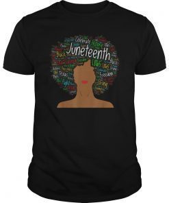 Juneteenth Colorful Natural Hair Afro T-Shirt Black Women