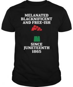 Juneteenth Melanated Black African American Flag Pride T-Shirt