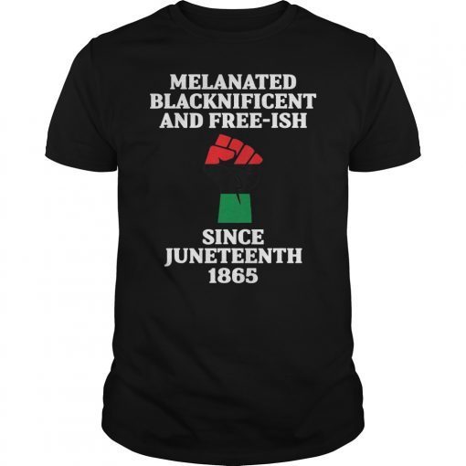 Juneteenth Melanated Black African American Flag Pride T-Shirt
