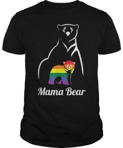 LGBT Mama Bear T-Shirt Gay Pride Equal Rights Rainbow Gift